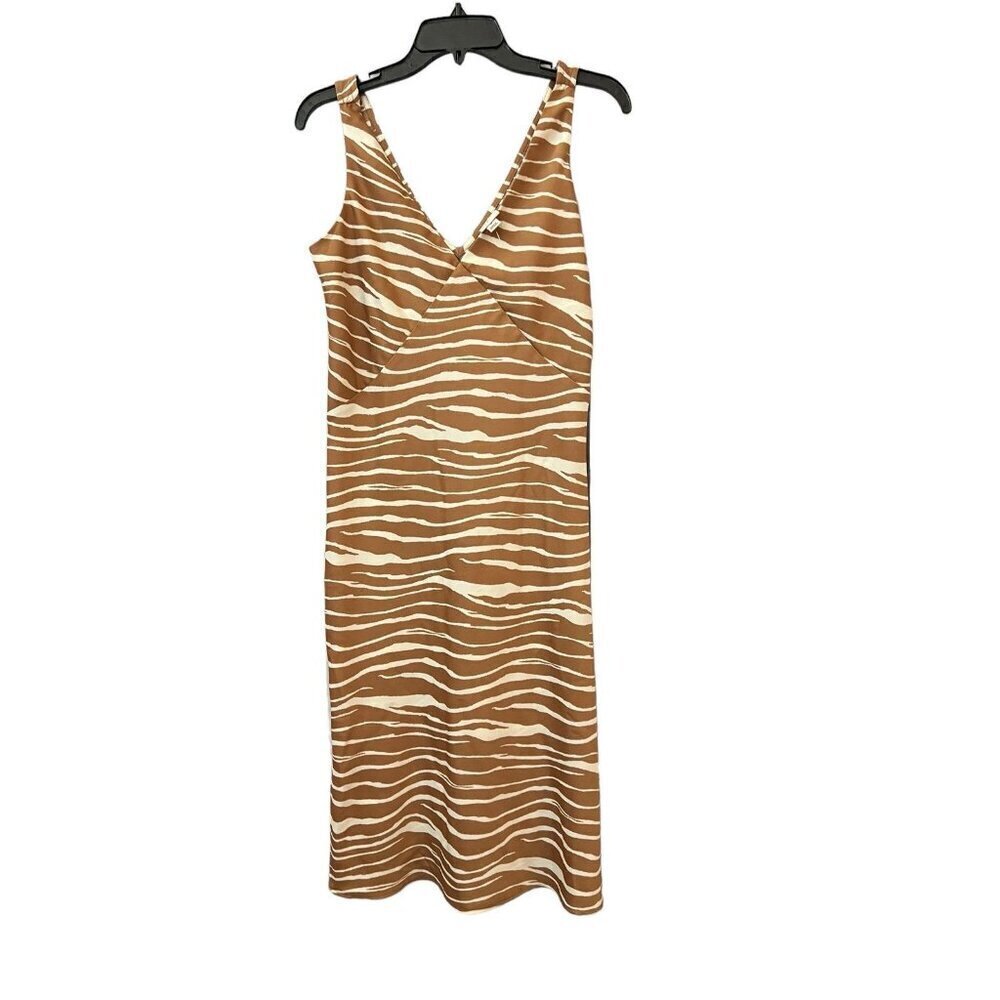 Women's Slip Dress A New Day  Brown Zebra Striped  S